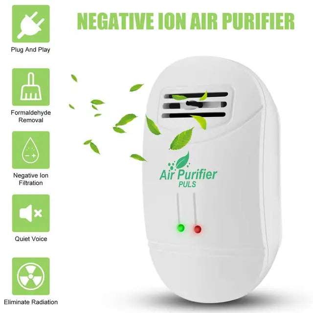 Portable Air Purifier Plug-in Negative Ion Generator Air Cleaner for Home Office and Bedroom