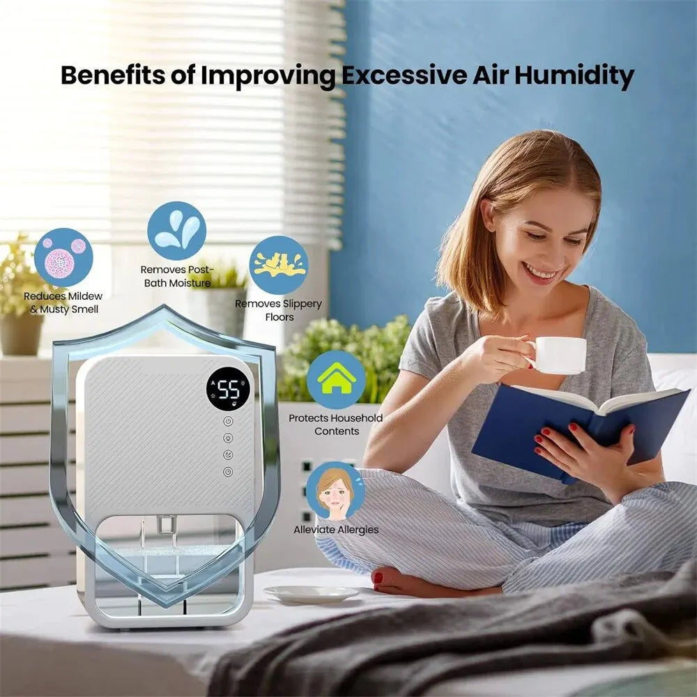 Electric Household Dehumidifier with 1100ml Water Tank Capacity