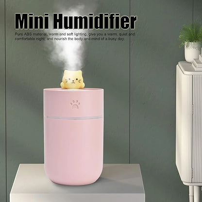 Cartoon Cat Aroma Diffuser With Night Light USB Cold Mist Maker