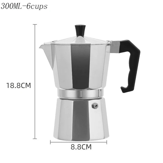 Aluminum Mocha Coffee Pot
Espresso Coffee Maker Brewer
Hand-brewed Octagonal Moka Pot
Kitchen Accessories Coffee Utensils