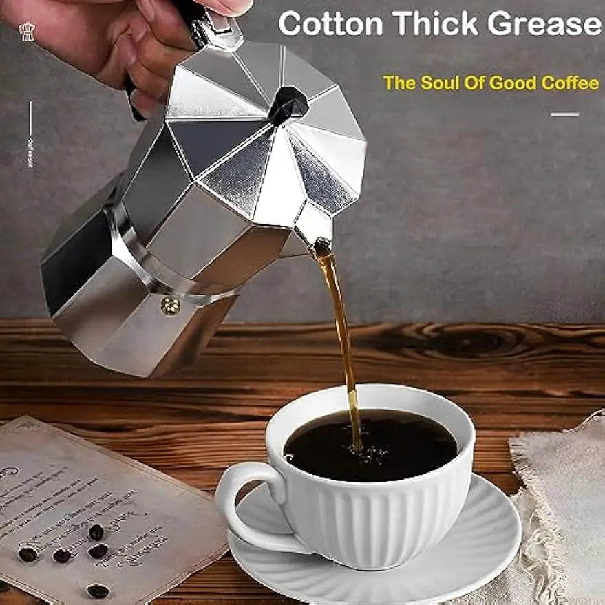 Aluminum Mocha Coffee Pot
Espresso Coffee Maker Brewer
Hand-brewed Octagonal Moka Pot
Kitchen Accessories Coffee Utensils