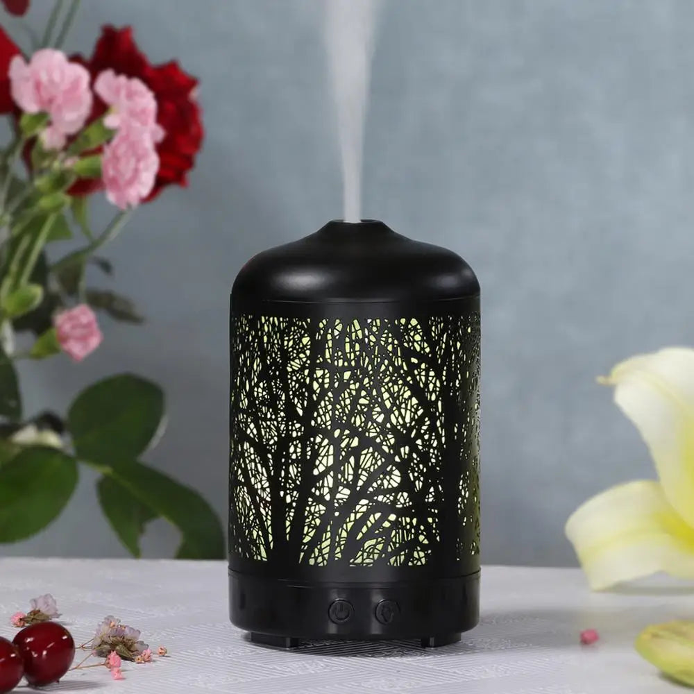 Metal Iron Aroma Diffuser Humidifier with 7 Color LED Lights