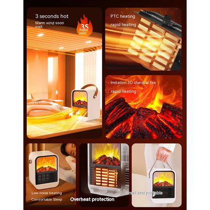 Artificial Fireplace Electric Heater
Low Noise Overheat Protection
Portable Desktop Household
Realistic Flame Warmer Machine