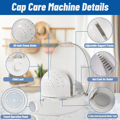 1. Automatic Cap Cleaner with Steam and Dry
2. Steam Cleaning & Ironing for Bucket Hats
3. Dryer for Trucker Hats