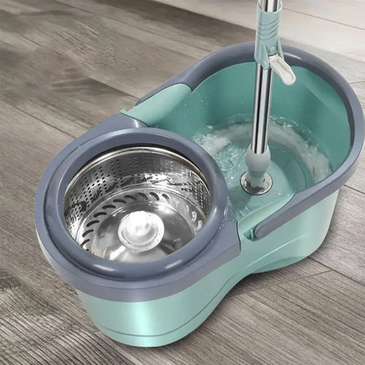Automatic Spin Mop with Bucket and Household Cleaning Brush. Kitchen Handheld Mop with Bucket.