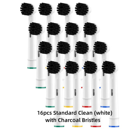 Bamboo-Charcoal Infused Bristles Generic Electric Toothbrush Replacement Heads For Oral B Black
