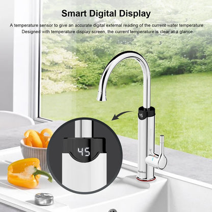 Briwellna Electric Faucet with Digital Display 220V.putIntElectric Water HeaterKitchen Sink Tap Tankless Water Heater