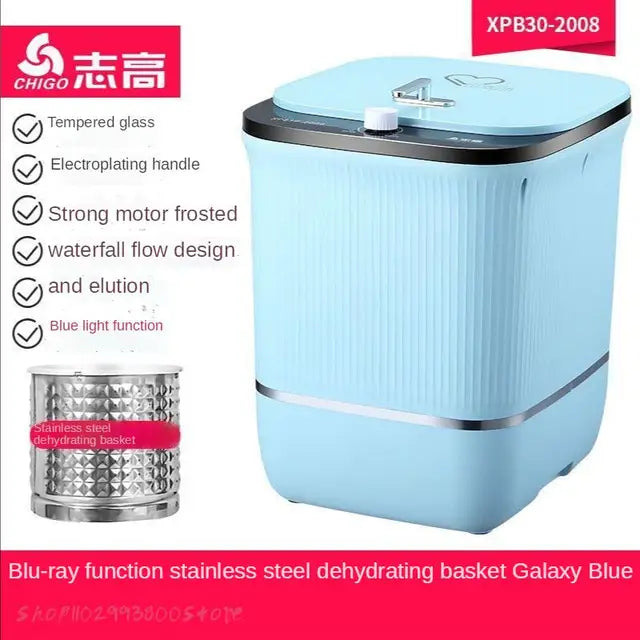Chigo Mini Washing Machine 
Socks Underwear Special Machine 
High Temperature Sterilization 
Portable