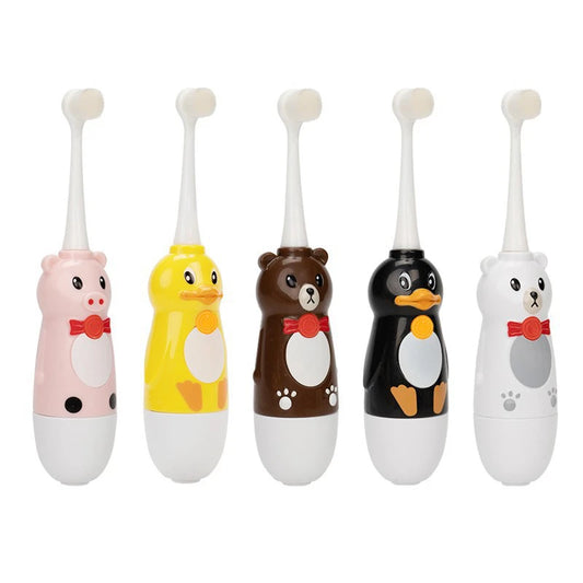 Child Sonic Battery Power Electric Toothbrush Kids Children For Cartoon Automatic Electrical Ultra-fine Soft Bristle Brush Head.