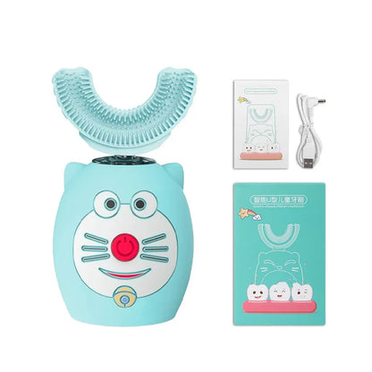Child Sonic Electric Toothbrush Cleaning Silicone Children 360 Degrees Automatic USB Rechargeable Smart Kids Toothbrush U Shape