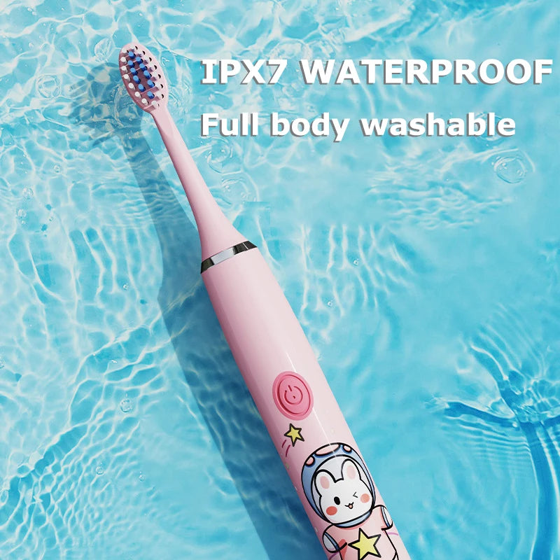 Children Electric Toothbrushes Ultrasonic Toothbrush Cleaning Brush Soft Bristles Gingival Protection 6 Styles Cartoon Brush.