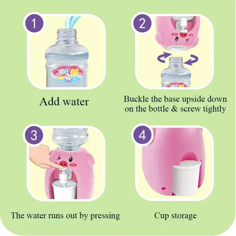 Children's Mini Water Dispenser Toy with Cute Cup
Kids Xmas Gift Water Juice Milk Drinking Simulation Cartoon Animal Kitchen Toy