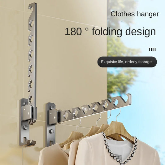 Clothes Drying Rack Adjustable Angle Clothes Hanger Wall-mounted Coat Dryer