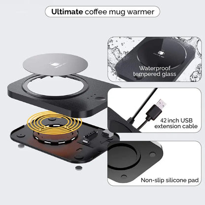 Coffee Mug Warmer Cup Heater USB Milk Tea Water Electric Heating Pad Thermostatic Coasters Cup Warmer Home Office Cup Heater