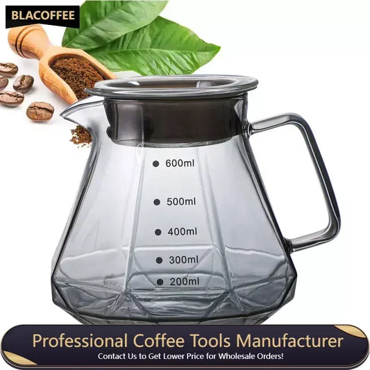 Coffee Pot
400/600ML Glass Kettle Hand-brewed Server Sharing Pot
Reusable Coffee Utensils
Diamond Shaped Coffee Kettle