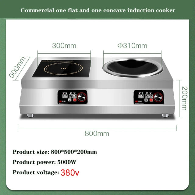 Commercial Induction Cooker 5000W High-power Stir-frying Soup Kitchen Equipment