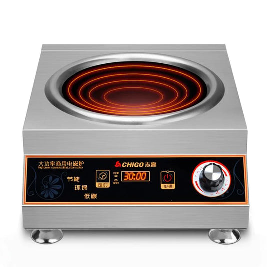 Commercial Induction Cooker 5000 Watts Stainless Steel Wok