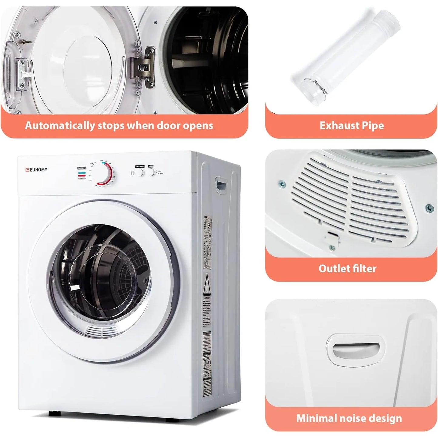 Compact Dryer
Portable Clothes Dryer
Exhaust Duct
Stainless Steel Liner
Small Dryer Machine