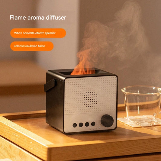 Colorful Flame Diffuser Bluetooth Speaker Humidifier