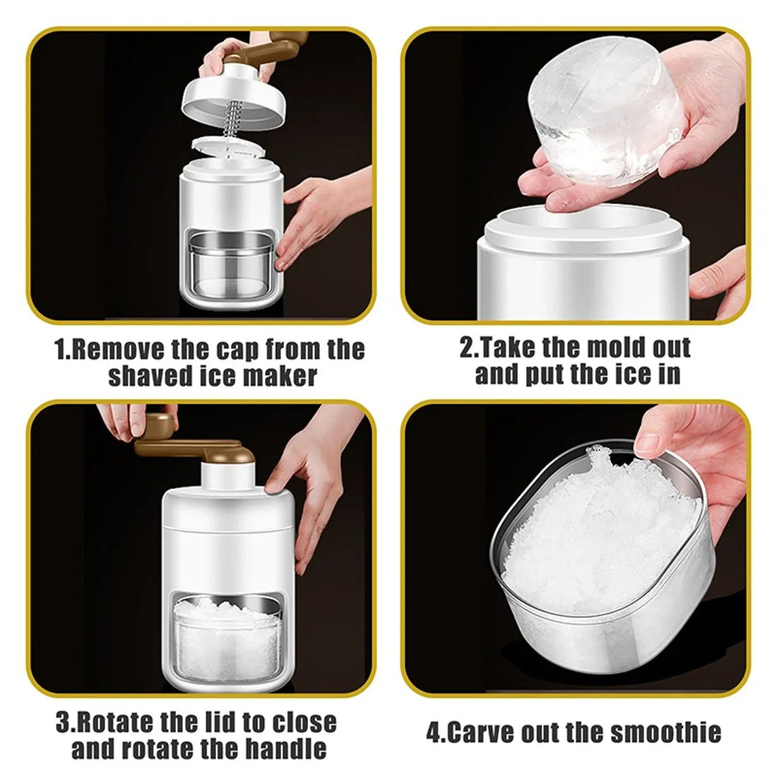 Hand-Crank Ice Crusher
Milk Shake Making Smoothie
Household Ice Cubes Model Box
Ice Shaver Manual Portable