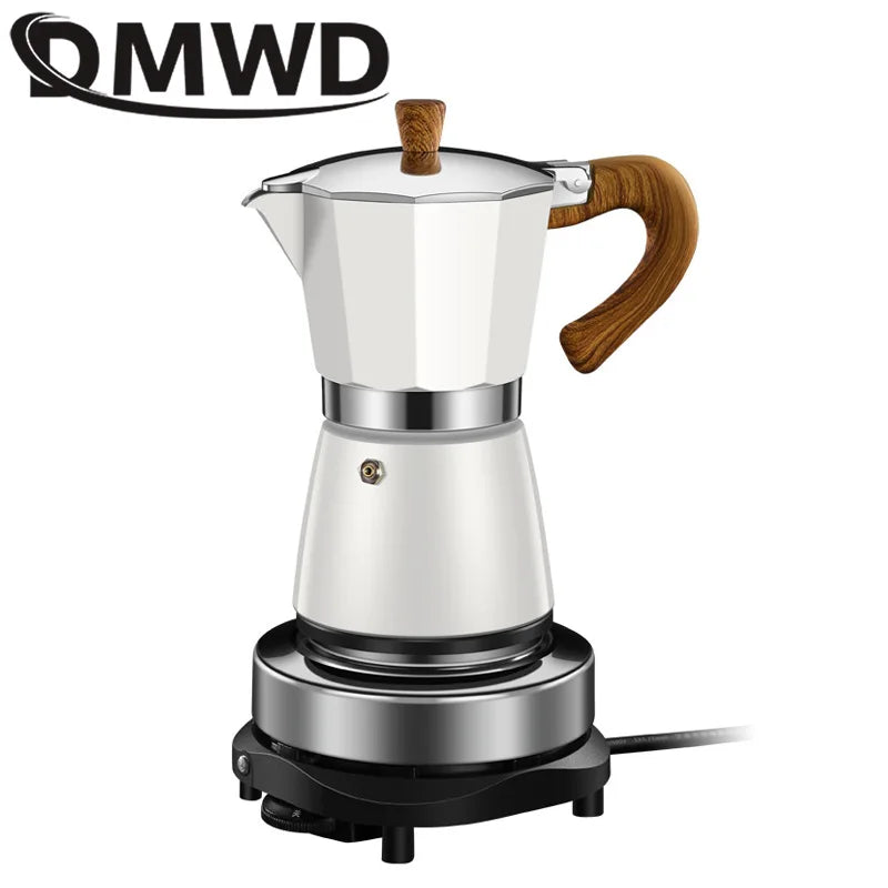 DMWD Vintage Wooden Handle Espresso Maker Moka Pot 300ml
Electric Furnace Classic Italian Cafe Tools Mocha Coffee Maker