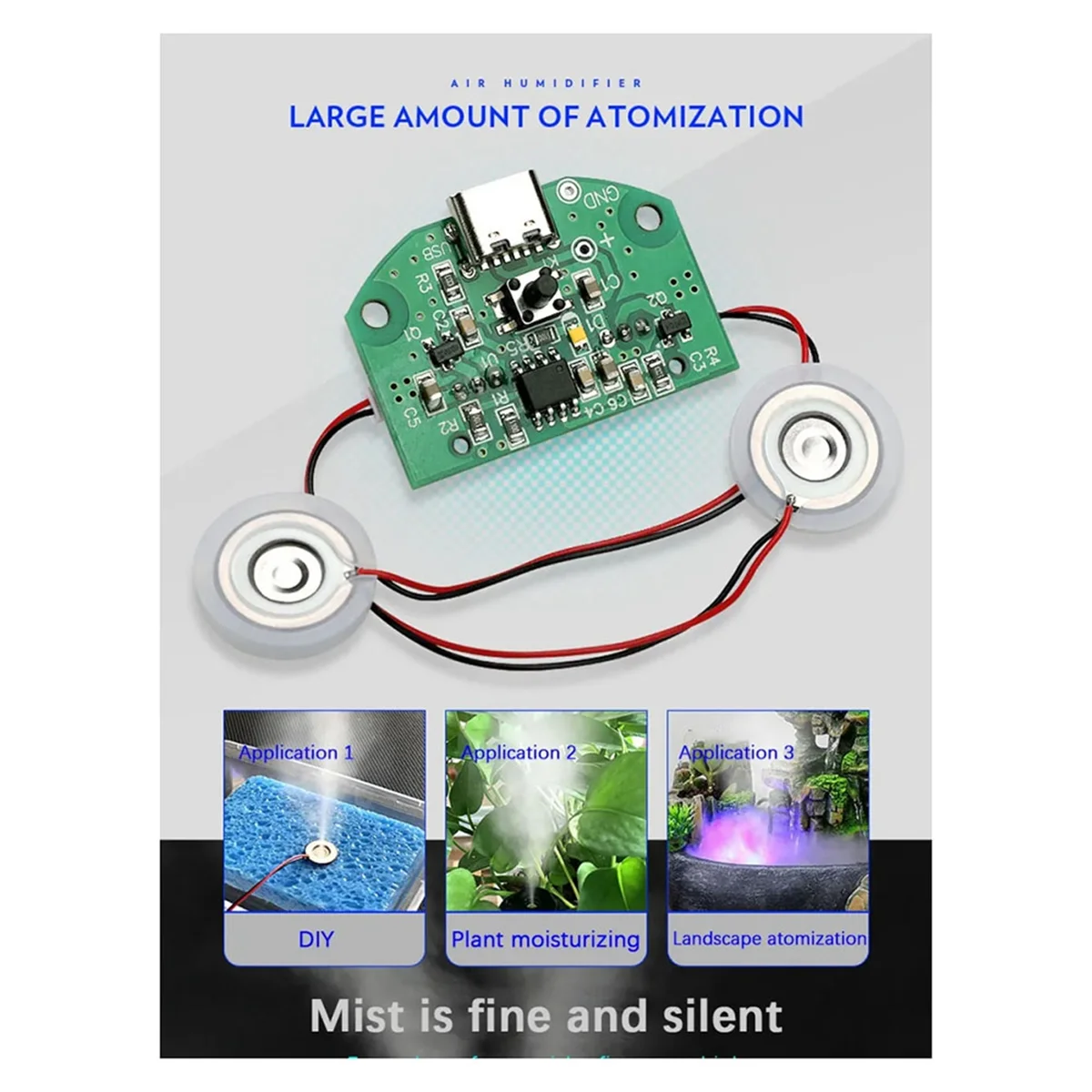 Dual Spray Atomization Module USB Humidifier
Driving Circuit Board Atomization Experimental Equipment