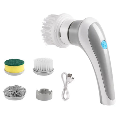 Electric Clean Brush - USB Rechargeable Electric Scrubber - 3 Replaceable Brush Heads
