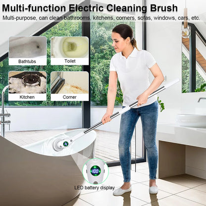 Electric Cleaning Brush 8-in-1 Multifunctional Kitchen Bathroom Cleaning Brush Rotary Wireless Electric Spin Cleaning Machine