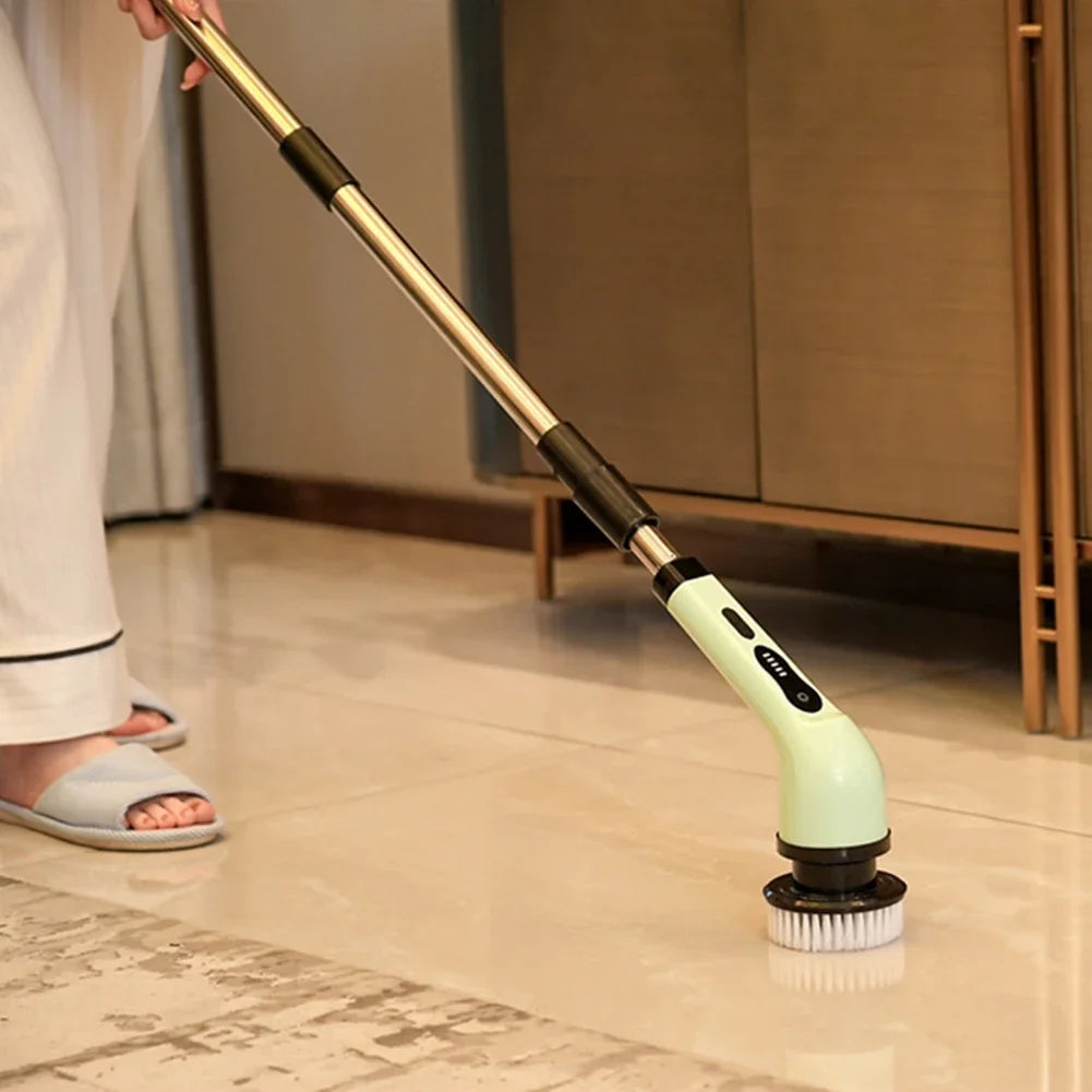 Electric Cleaning Brush LED Display Cordless Electric Spin Cleaning Scrubber.