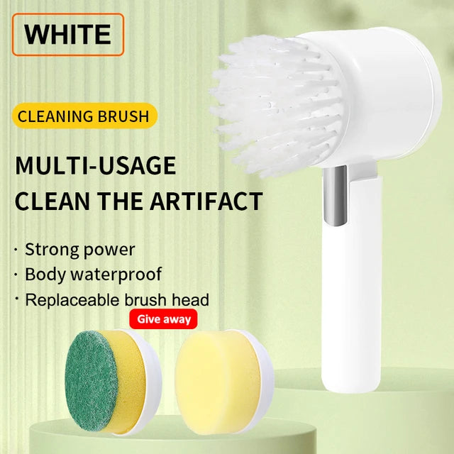 Electric Cleaning Brush - USB Rechargeable - Household Kitchen Floors Tiles Brush - Folding Cleaning Brush - Toilet Cleaning Tool