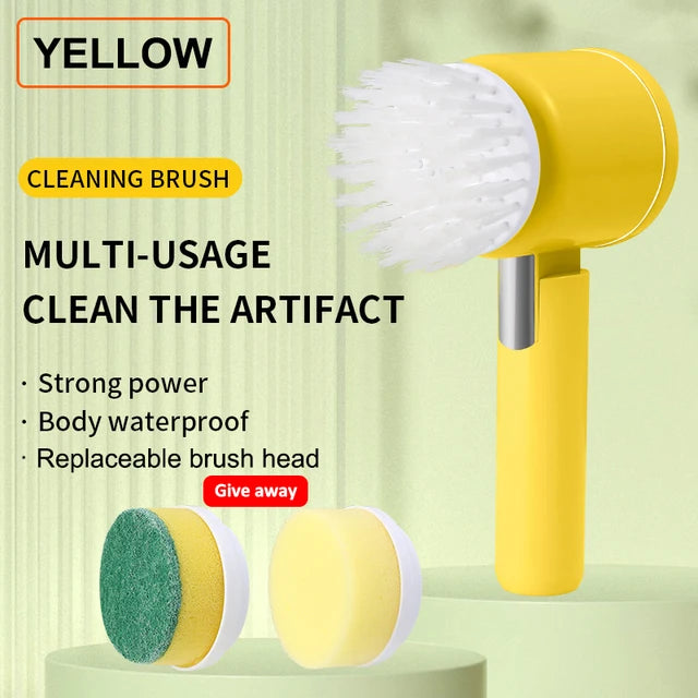 Electric Cleaning Brush - USB Rechargeable - Household Kitchen Floors Tiles Brush - Folding Cleaning Brush - Toilet Cleaning Tool