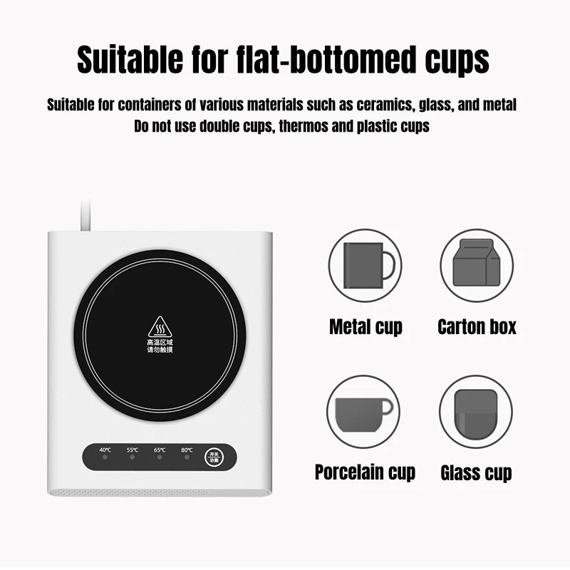 Electric Cup Heater Mug Warmer Heating Pad Hot Plate 4 Gear Temperature Home Office 220V
Coffee Milk Tea Heating Coaster