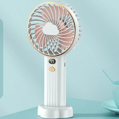Electric Fan,Portable Handheld USB Rechargeable,5 Speeds Setting Air Cooler Wind 10000mAh Battery Fan for Bedroom Office Home.