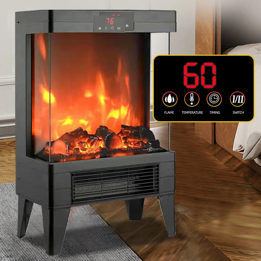 Electric Fireplace Indoor Smokeless Household 3D Flame Heater Fan
Calentador Electrico Pared Camino