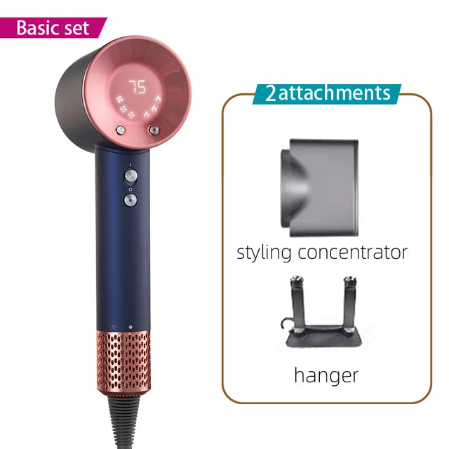 Electric Hair Dryer High-Speed Anion Hair Care Hairdryer LonLED Display