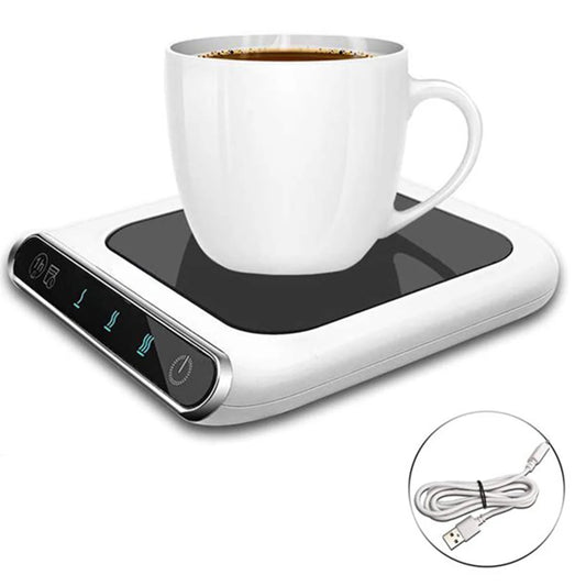 Electric Mug Warmer USB Cup Warmer With 3-Gears Heating Temperature Settings. 
Automatic Power Off Constant Temperature Coaster.
