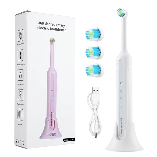 Electric Rotary Toothbrush with 4pcs Brush Heads