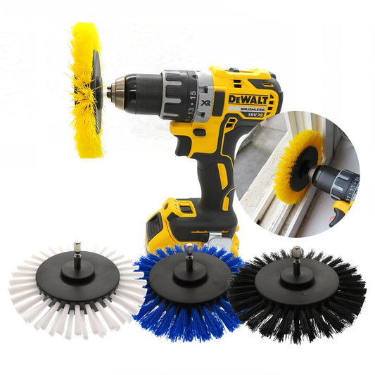 Electric Scrubber Brush Drill Gap Brush 1/4" Shank Shower Bathroom Car Leather Plastic Furniture Cleaning