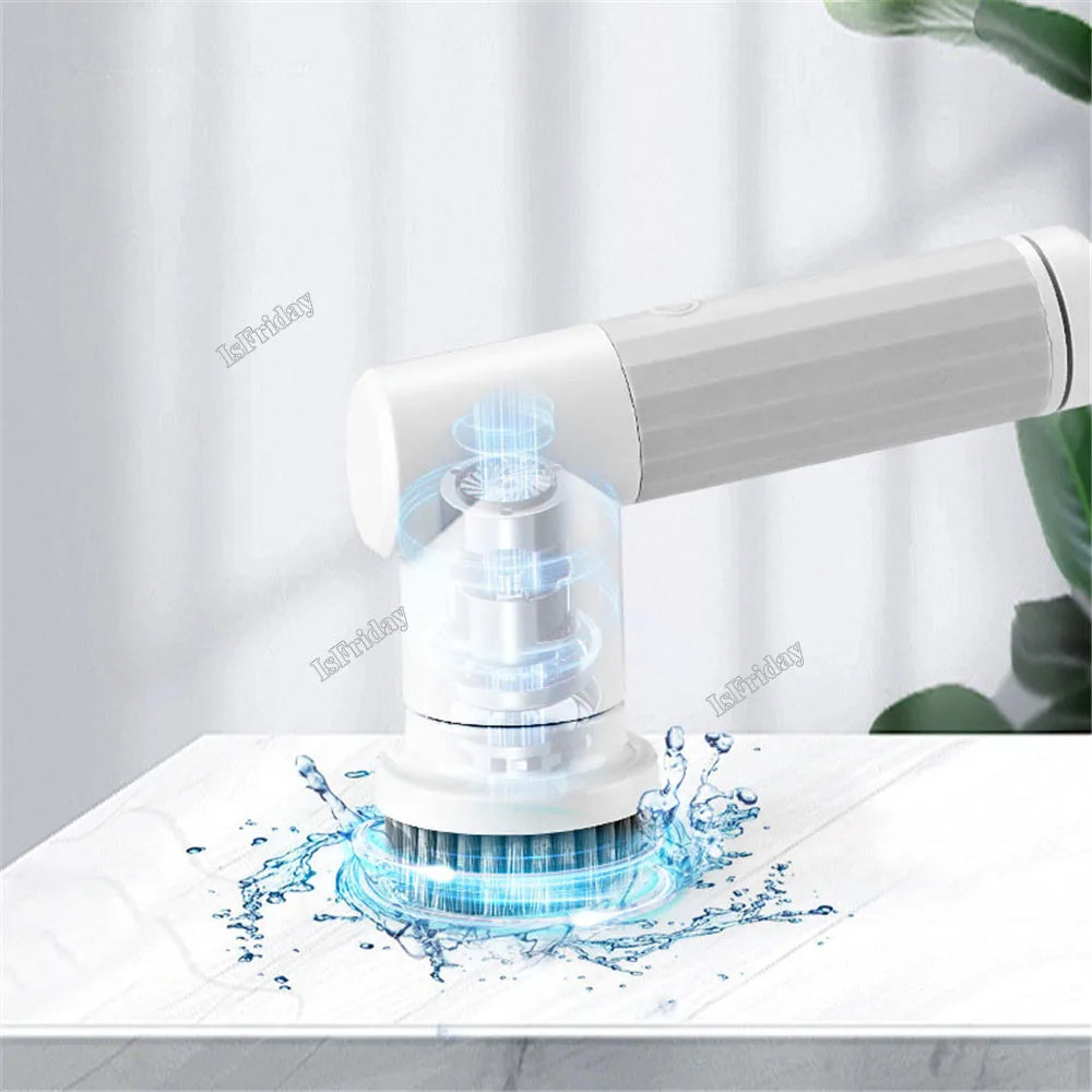 Electric Spin Scrubber Cordless Cleaning Brush
Replaceable Heads for Bathroom,Kitchen,Wall,Oven,Dish