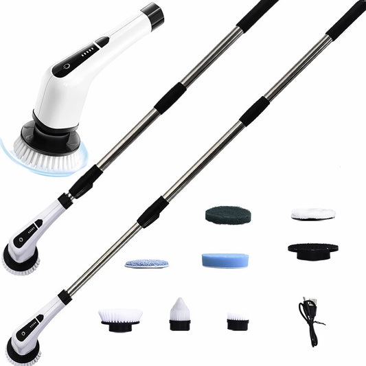 Electric Spin Scrubber
Cordless Cleaning Brush
8 Replaceable Brush Heads
Tub and Floor Tile Power Scrubber
Dual Speed