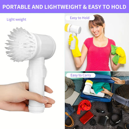 Electric Spin Scrubber Power Scrubber with Replaceable Brush Heads Handheld.