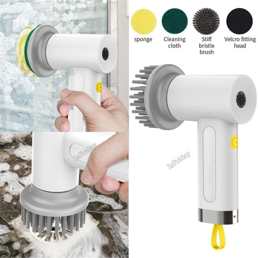 Electric Spin Scrubber Portable Cordless Power Cleaning Brush
IPX6 Waterproof 2 Rotating Speeds 3 Head