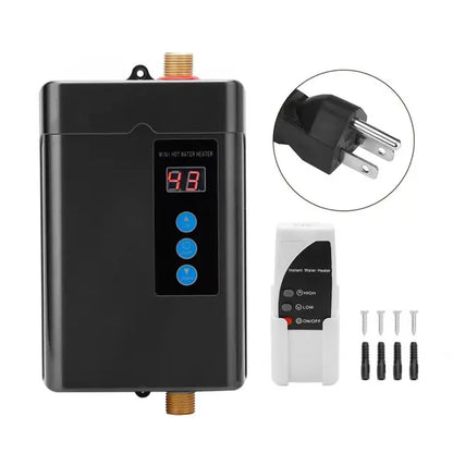 Electric Tankless Water Heater 4 Gears Mini Hot Instantaneous Water Heater System for Kitchen Bathroom 110-240V.