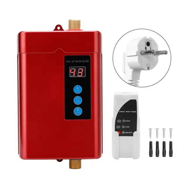 Electric Tankless Water Heater 4 Gears Mini Hot Instantaneous Water Heater System for Kitchen Bathroom 110-240V.