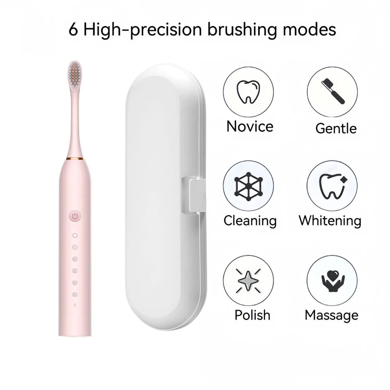 Electric Toothbrush Set with 8 Brush Heads & Travel Case