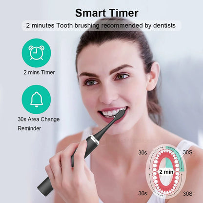 Electric Toothbrush Sonic Vibration Tooth Brushes For Teeth Whitening Oral Care Cleaner USB Rechargeable Toothbrush for Adult. 
- Electric Toothbrush Sonic Vibration Tooth Brushes