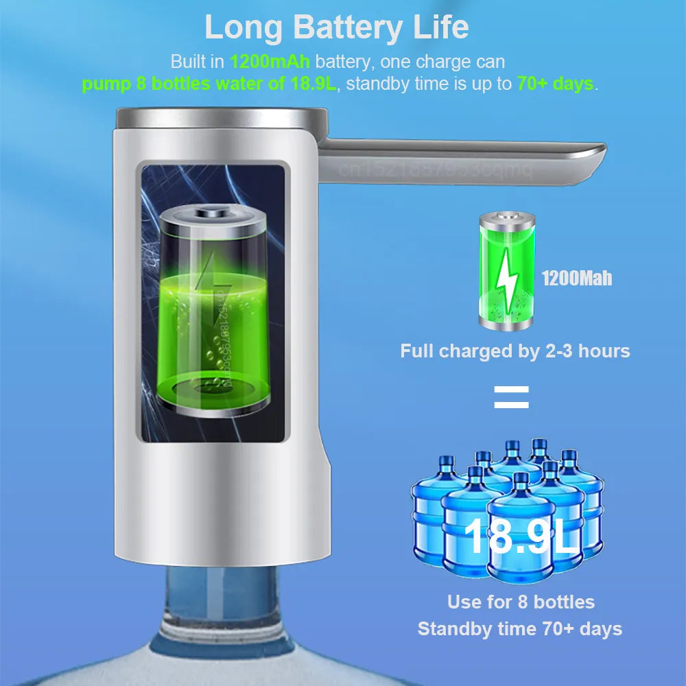 Electric Water Bottle Pump Foldable Desktop Water Dispenser Pump