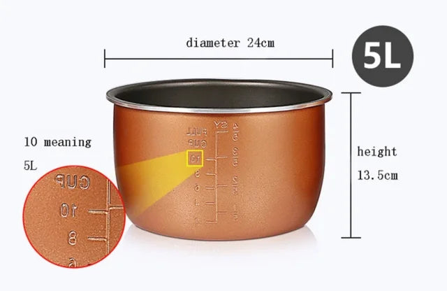 Electric Pressure Cooker Liner Multicooker Bowl 5L Non-Stick Pan