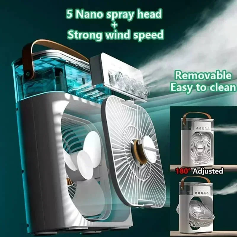 Fan Air Conditioner Household Small Air Cooler
LED Portable 3 In 1 Air Adjustment Home Fans 
Night Lights Humidifier