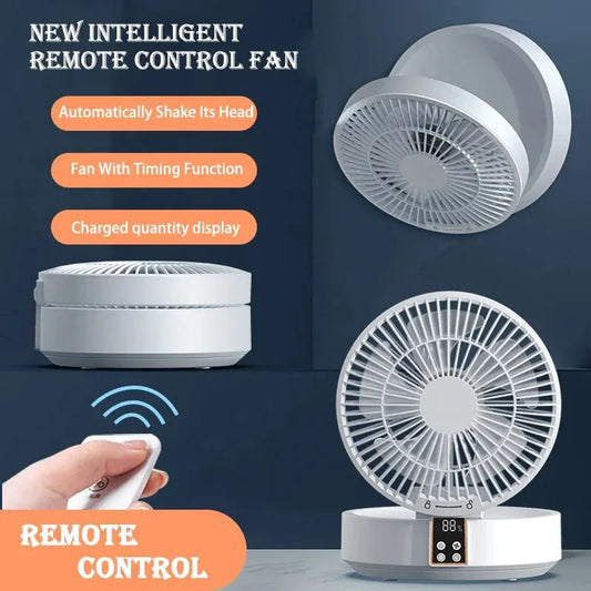 Portable Wall-Hanging Rechargeable Usb Electric Folding Fan Nightlight Air Cooler Household